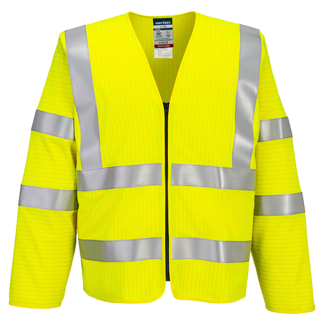 Portwest FR616 — Bizflame Hi-Vis FR Long Sleeve Zip Vest