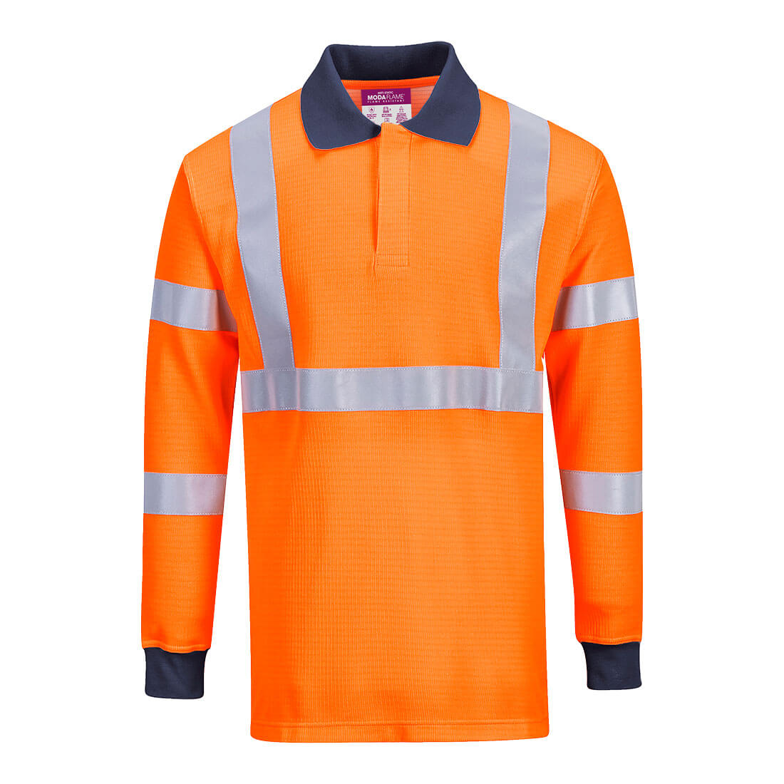 Portwest FR76 — Modaflame Knit HVO FR Long Sleeve Polo Shirt