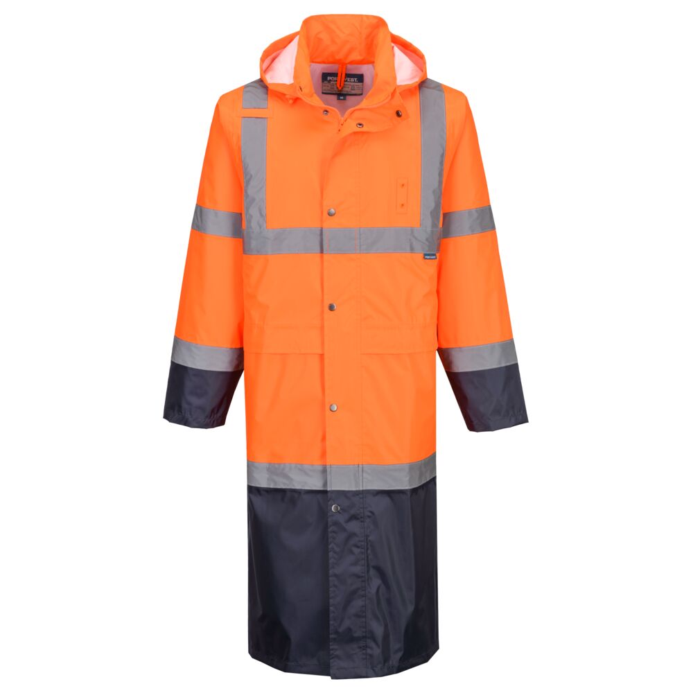 Portwest H446 — Hi-Vis Contrast Raincoat 122cm