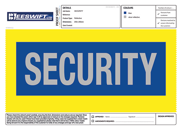 Beeswift HSBL — HEAT SEAL SECURITY BADGE LARGE