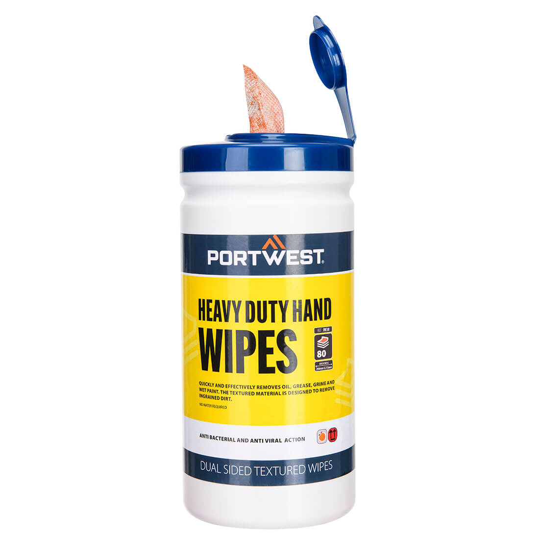 Portwest IW30 — Heavy Duty Hand Wipes (80 Wipes)
