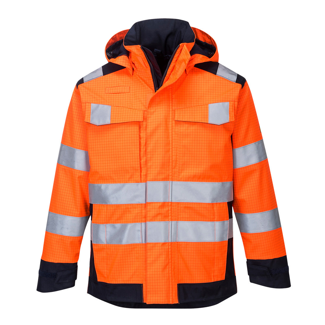 Portwest MV70 — Modaflame Rain+ Hi-Vis Multi-Norm Contrast FR Jacket