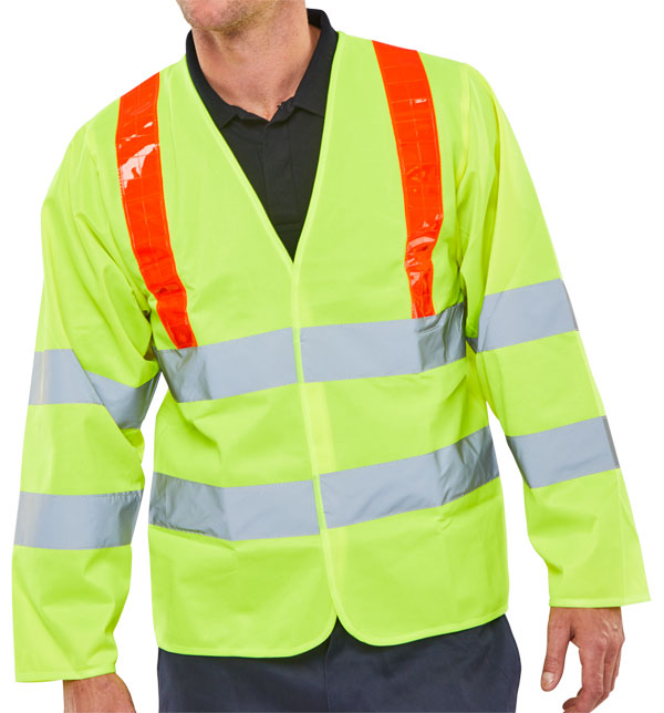 Beeswift PKJENG(RT)XL — BSEEN LS JERKIN EN ISO20471 S/Y RED BRACE XL