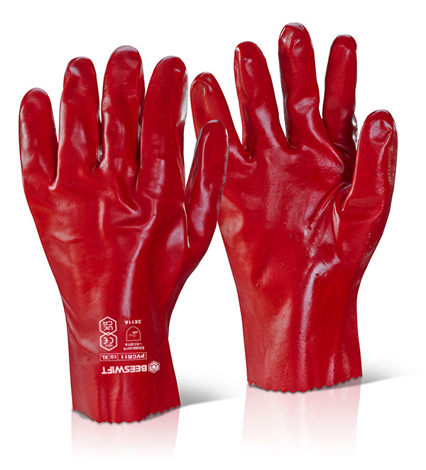 Beeswift PVCG11 — PVC GAUNTLET RED 11"