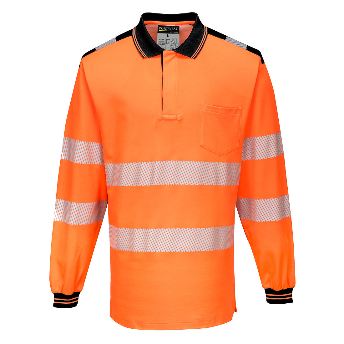 Portwest T184 — PW3 Hi-Vis Cotton Comfort Polo Shirt L/S