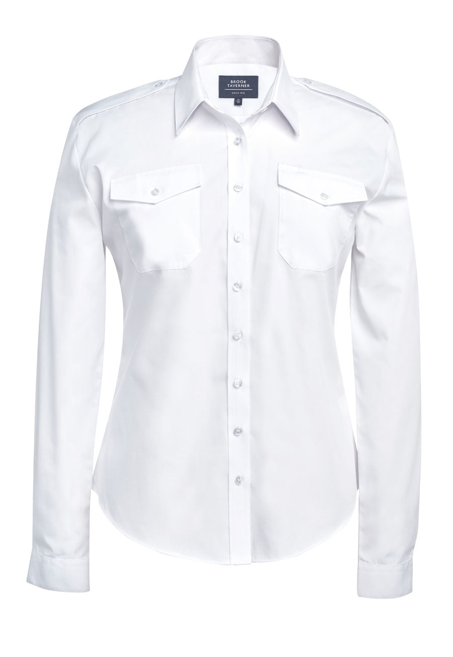 Athena Pilot Shirt — White (2394A)
