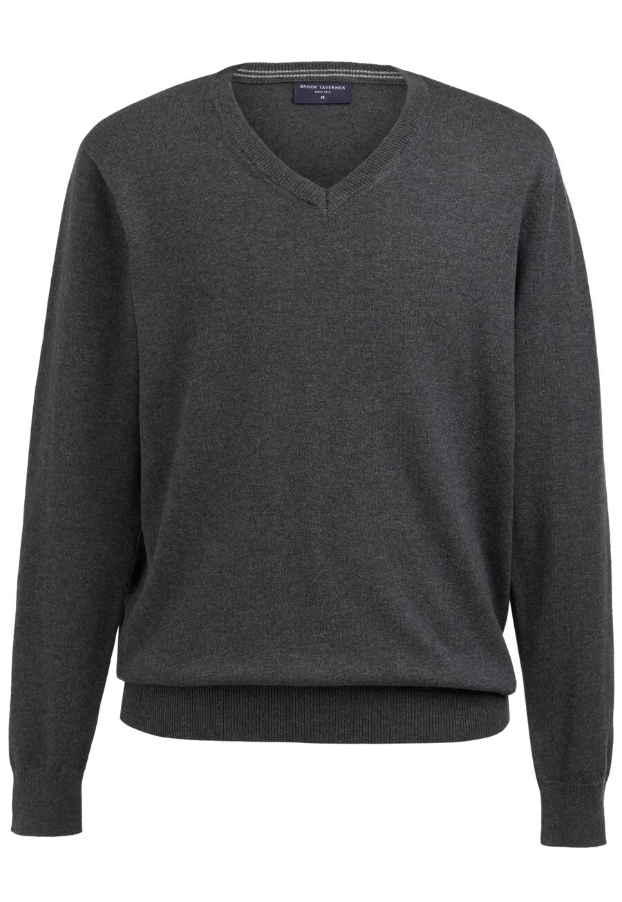 Berlin V-Neck Jumper — Charcoal (4566C)