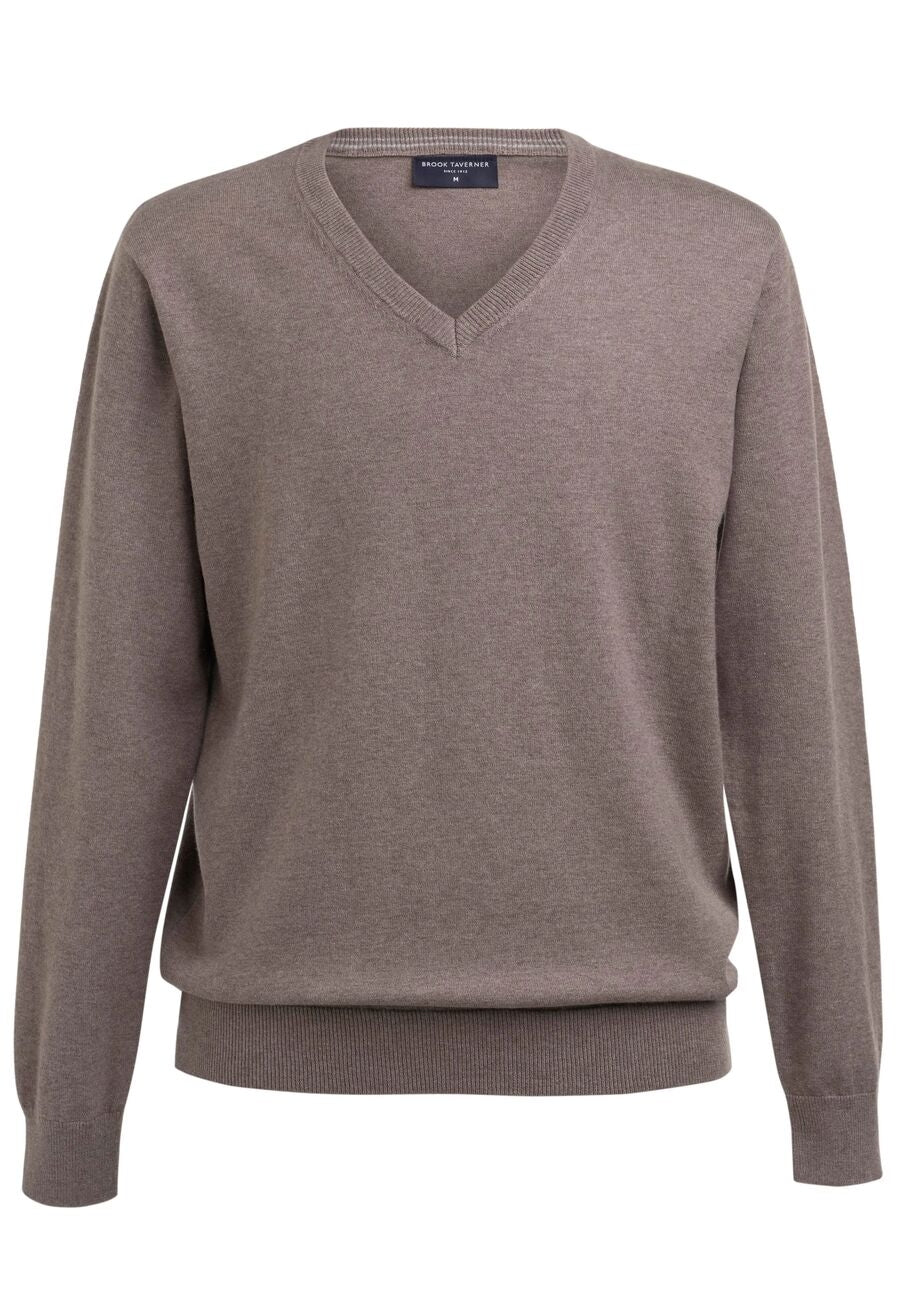 Berlin V-Neck Jumper — Taupe (4566E)