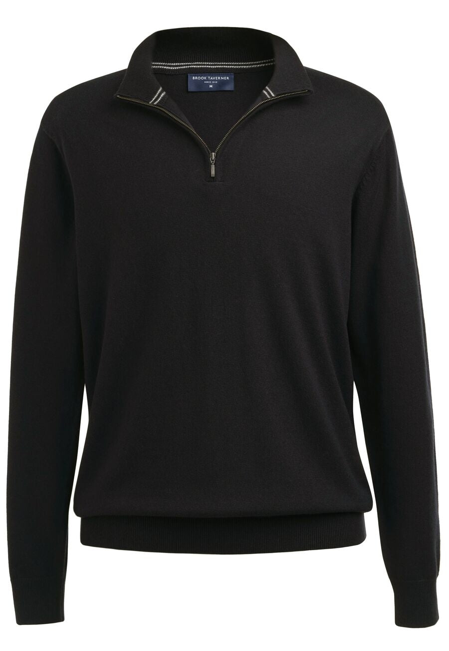 Copenhagen 1/4 Zip Jumper — Black (4567D)