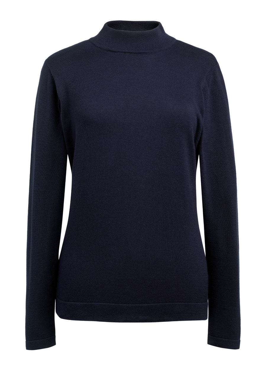 Golden Turtleneck Jumper — Navy (2389A)