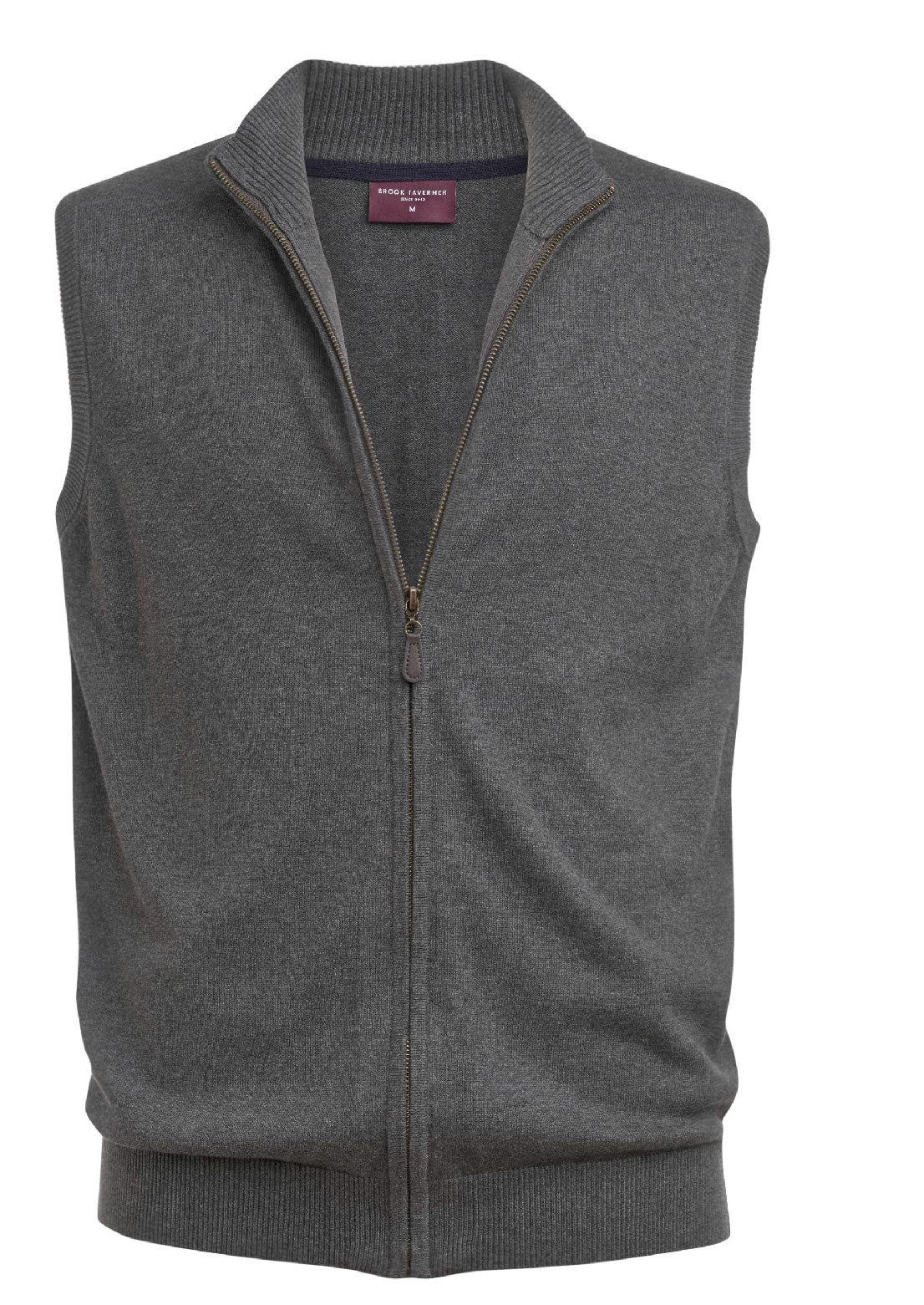Lincoln Knitted Zip Gilet — Charcoal (4372C)