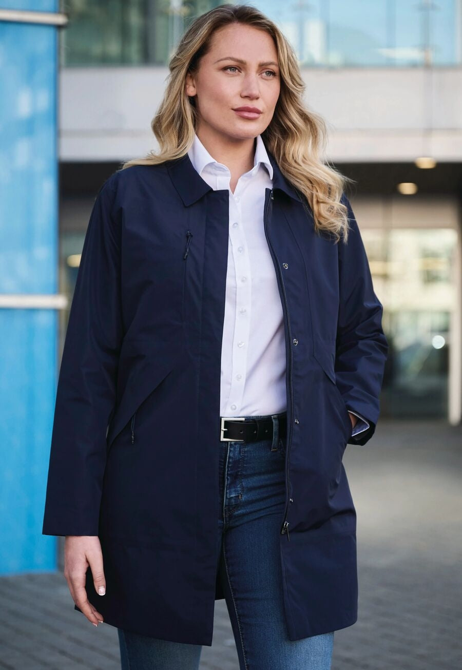 Louise Waterproof Mac — Navy (2423A)