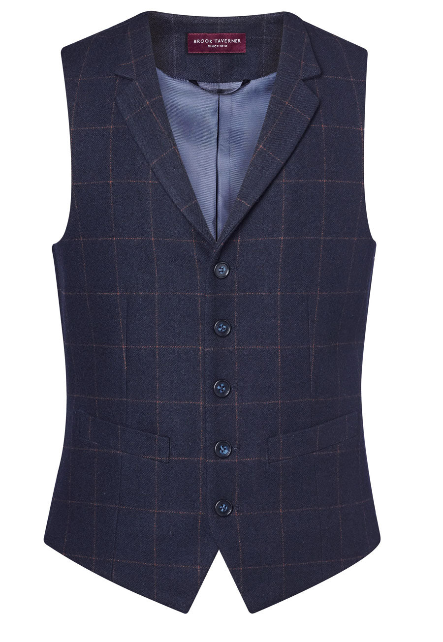 Memphis Tweed Waistcoat — Navy Check (1463B)