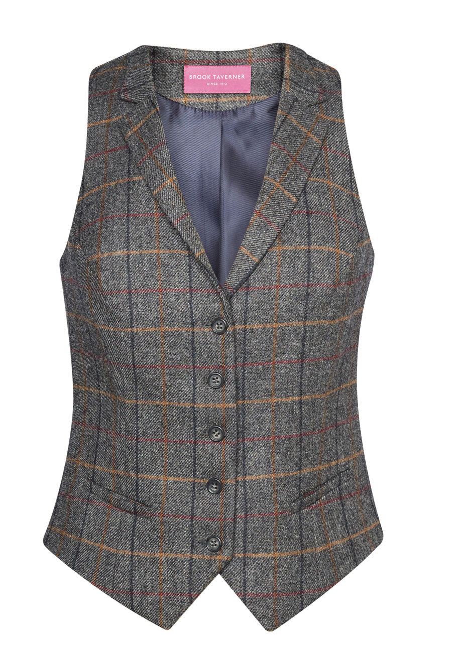 Nashville Tweed Waistcoat — Grey/Brown (2310E)