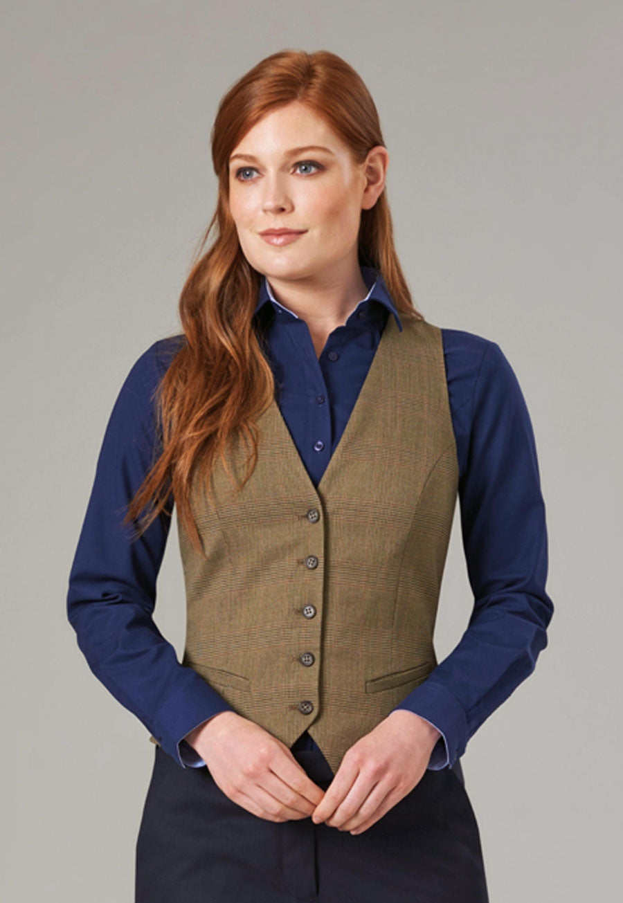 Olivia Waistcoat — Green Chk (2363F)