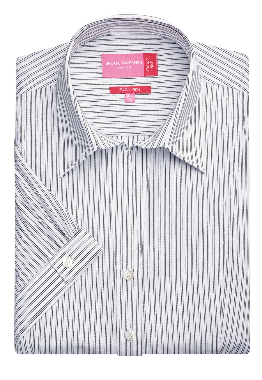 Pescara Blouse — White/Grey Stripe (2217A)