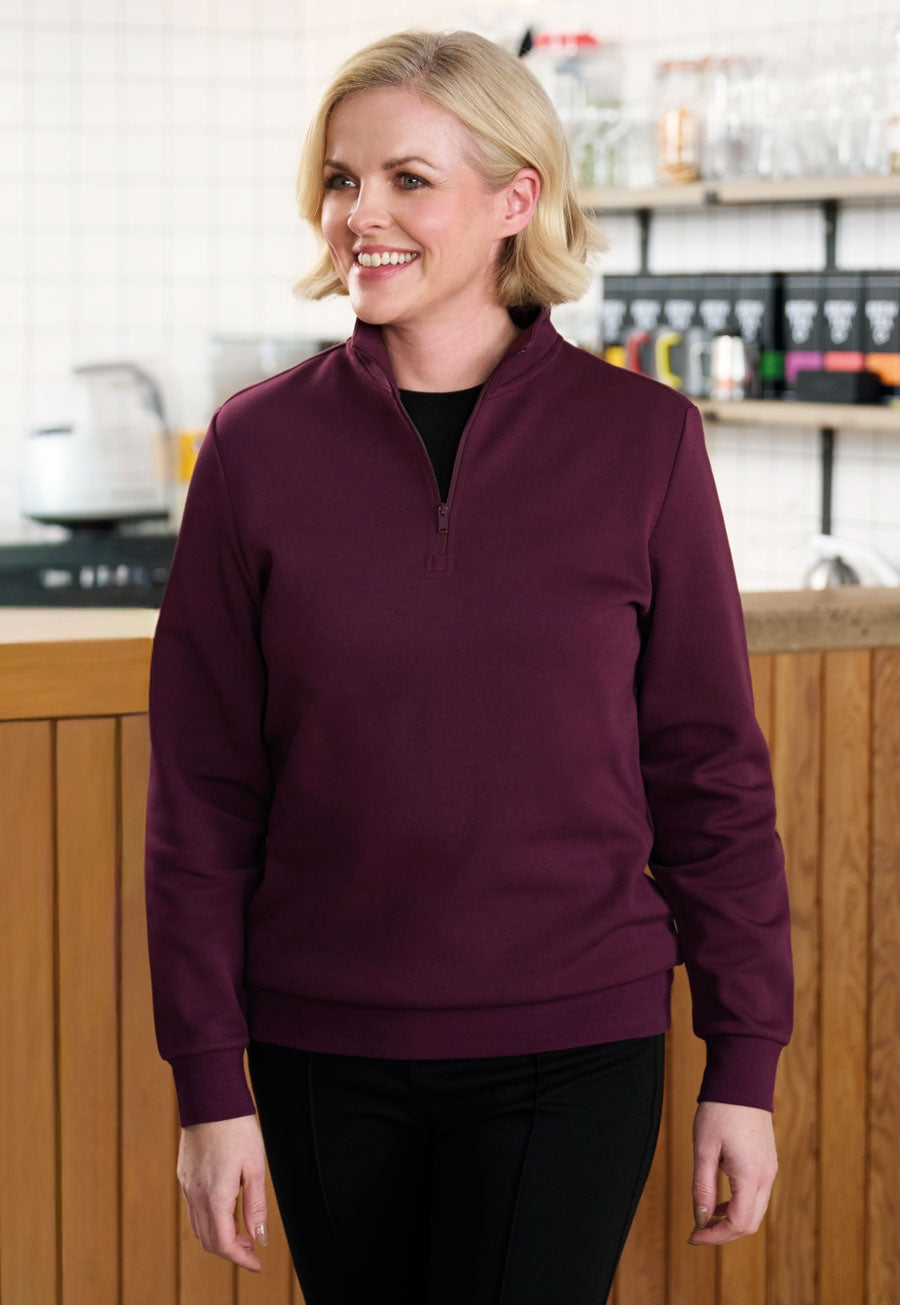 Stamford 1/4 Zip Sweatshirt — Burgundy (2417E)